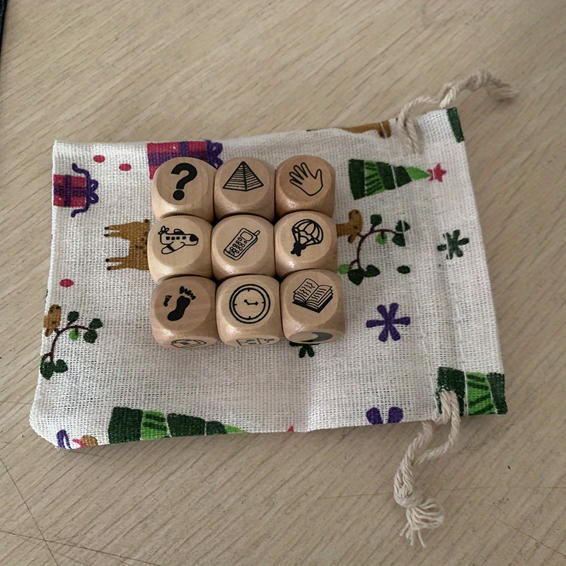 9pcs Story Telling Dices With Bundle Pocket, Christmas, Thanksgiving Day, Easter Gift Christmas, Halloween Gift