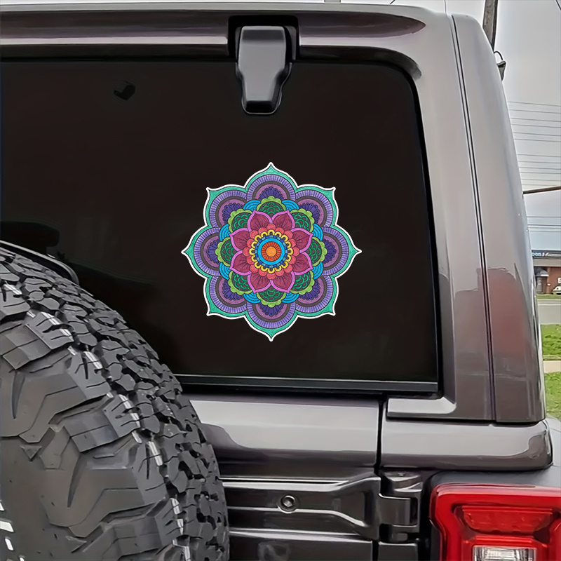 

Lotus Flower Mandala Vinyl Waterproof Sticker Decal Car Laptop Wall Window Bumper Sticker For Car