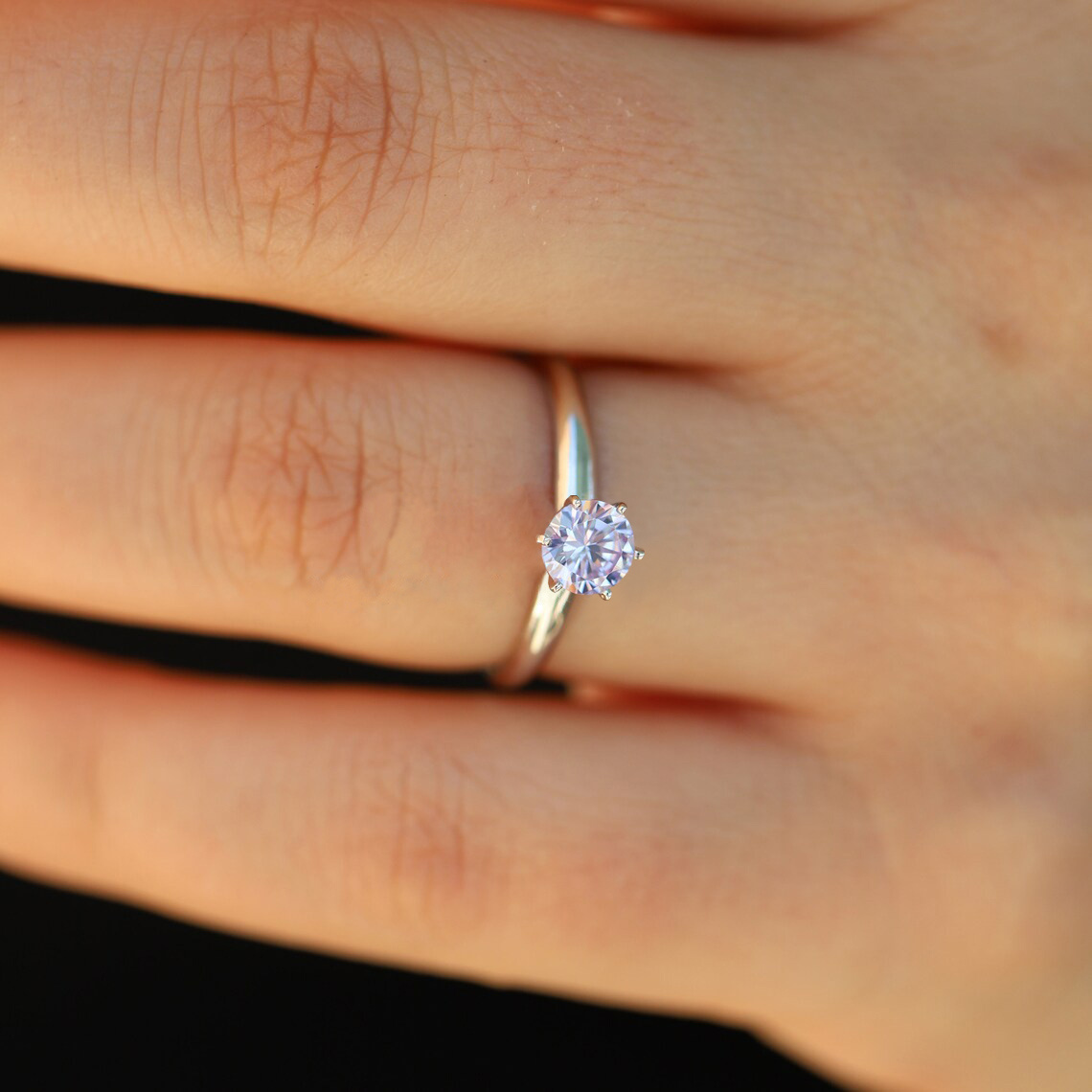 Stainless Steel Ring with Cubic Zirconia Women'S Wedding Band