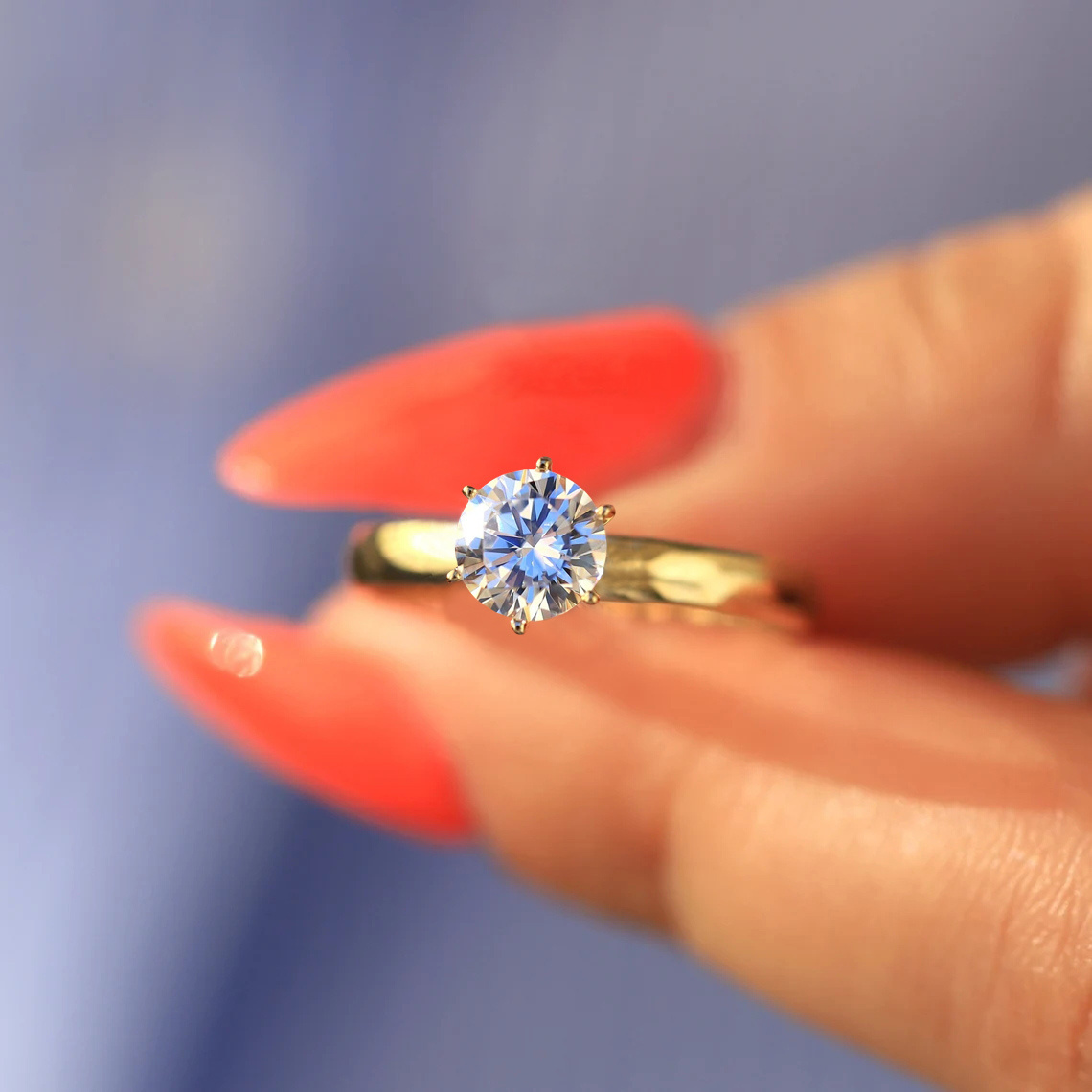 Shiny Synthetic Cubic Zirconia Ring, Women' Steel Engagement Wedding Ring