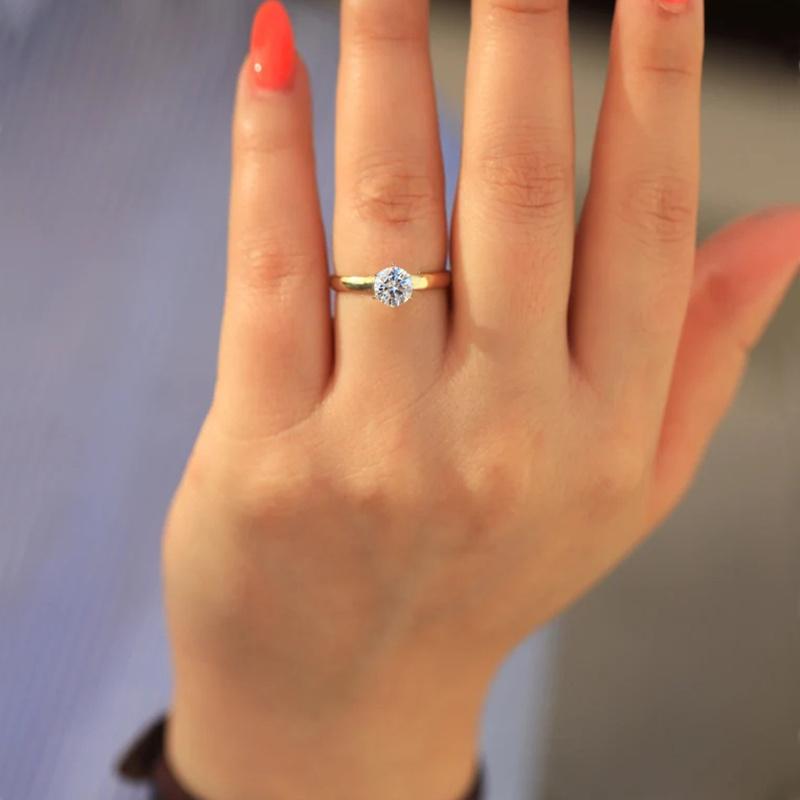 Stainless Steel Ring with Cubic Zirconia Women'S Wedding Band