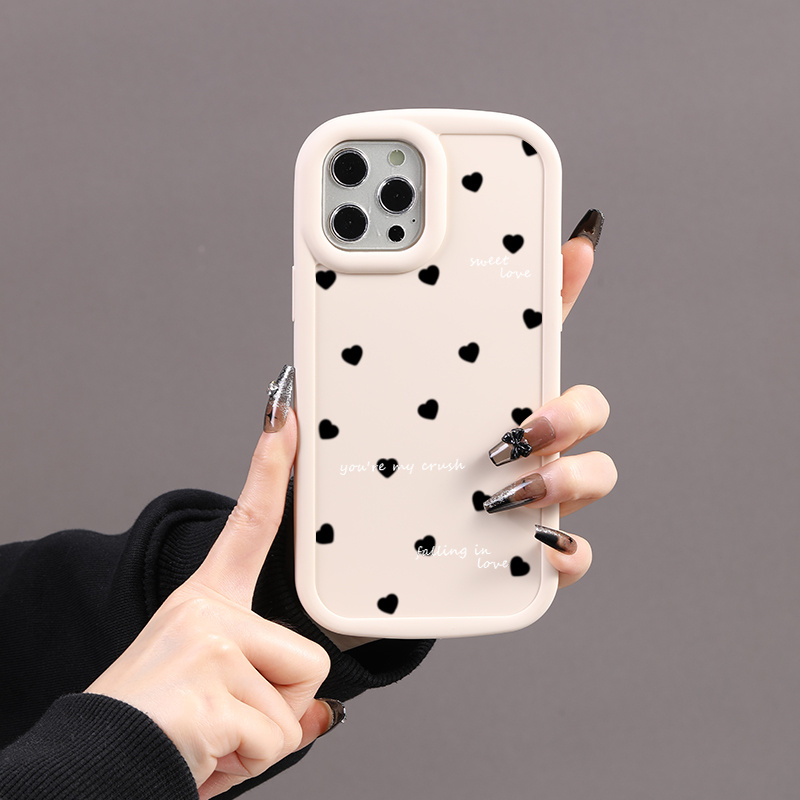 New Case Luxury Shockproof Black Heart Iphone 11 12 13 14 15 - Temu New ...