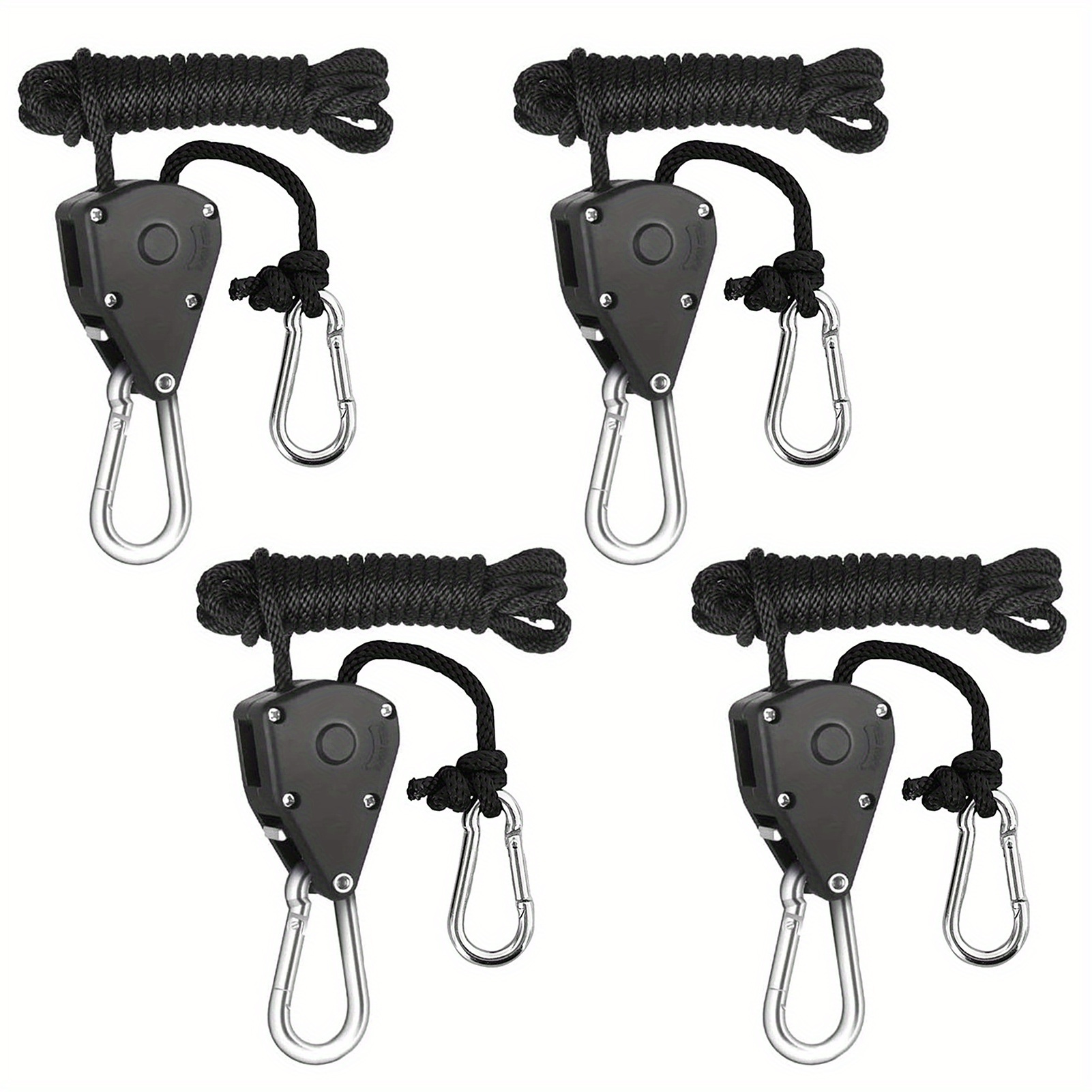 

2/4/8pcs Heavy Duty Adjustable Rope Hanger Pulley Outdoor Tool Rope Metal Internal Gears For Tent Hanging Sun Shade Tie Strap