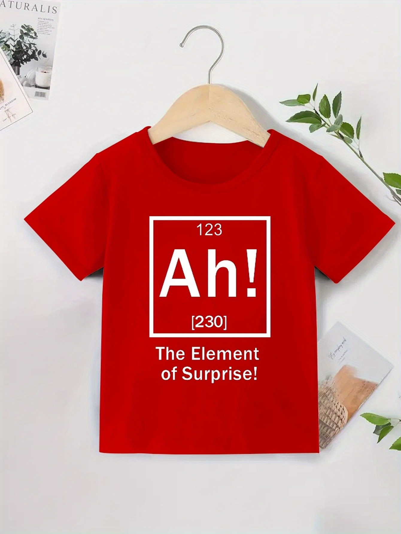 1枚 男の子用 科学テーマ 周期表Tシャツ - 半袖 化学シャツ Ah/元素123 \u0026 原子記号付き, ベージュ \u0026 ブラック カジュアル *  トップ, 教育用プレイウェア \u0026 *パーティー向け, image size:800x1066