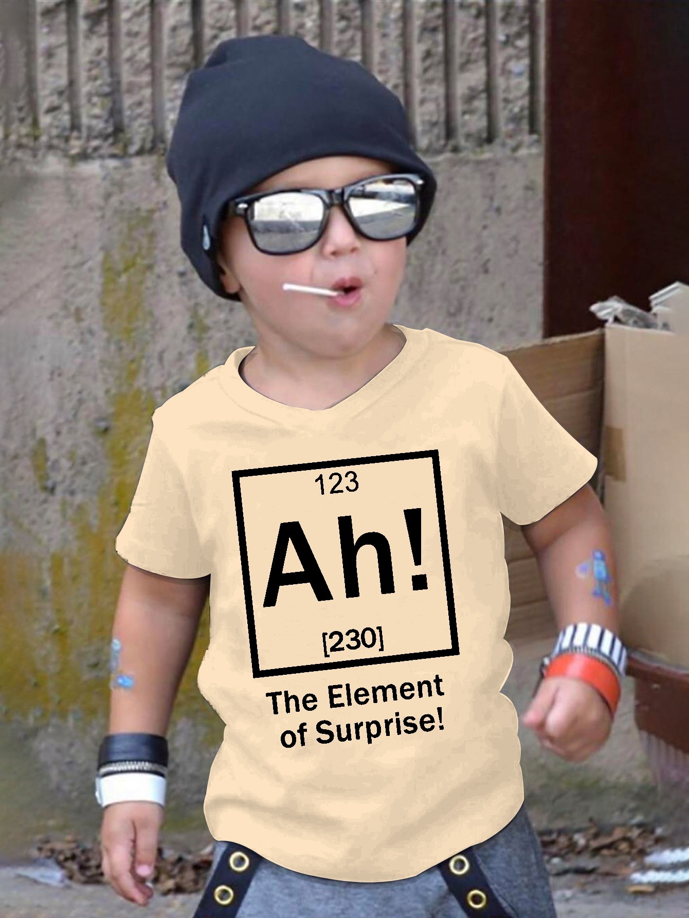 1枚 男の子用 科学テーマ 周期表tシャツ 半袖 化学シャツ ah/元素123 原子記号付き ベージュ ブラック カジュ - Temu Japan, image size:800x1066