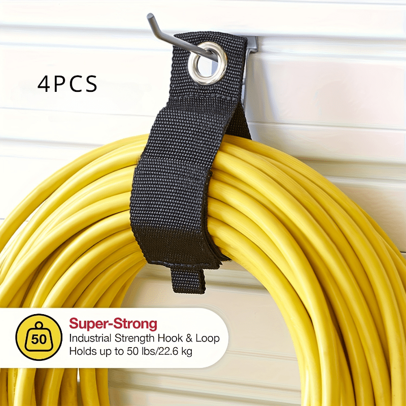 

4pcs/2pcs Cable And Cord Organizer Hanger With Hook And Loop - Perfect For Home, Rv And Garage Storage And Organization - Keep Cables, Hoses And Rope Neat And Tidy