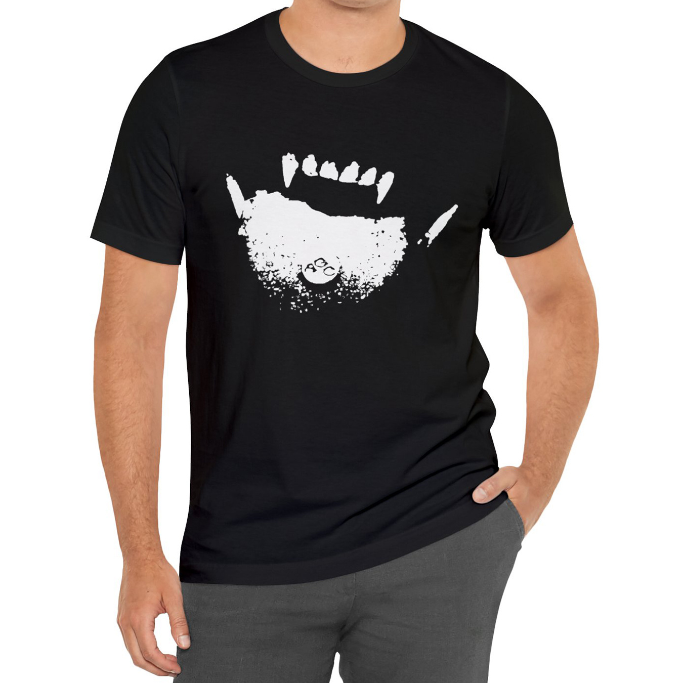 

Creative Mouth Pattern Print T-shirt, Men's Casual Comfy Tee, Trendy Short Sleeve Top For Summer Daily Wear