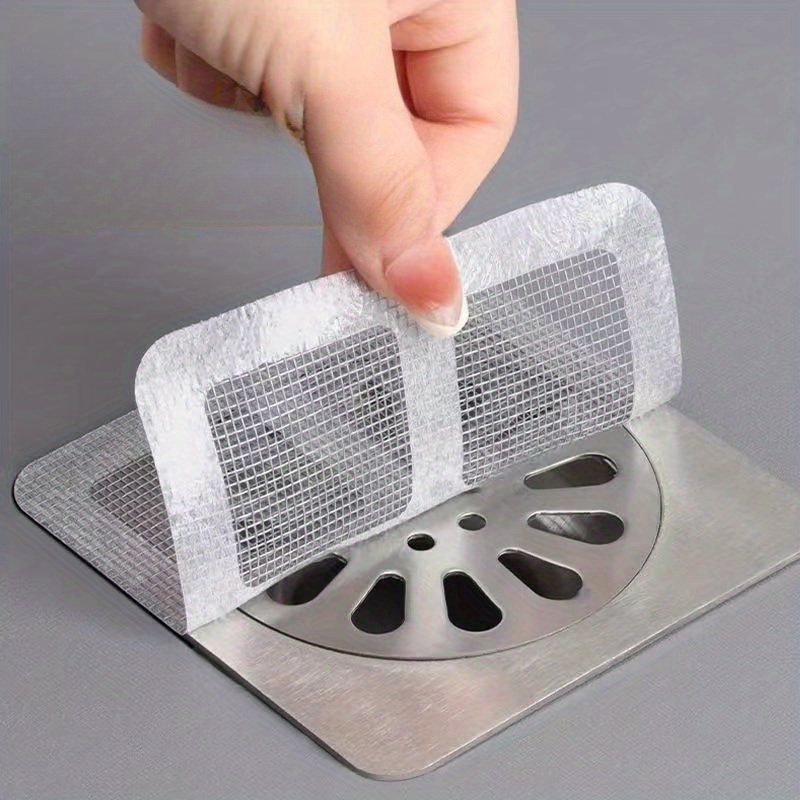 1 3   12pcs drain strainer cover for hair stopper disposable shower drain hair catcher disposable hair catchers for shower floor sink strainer filter mesh stickers hair stopper for bathroom bathtub bathroom accessories details 3