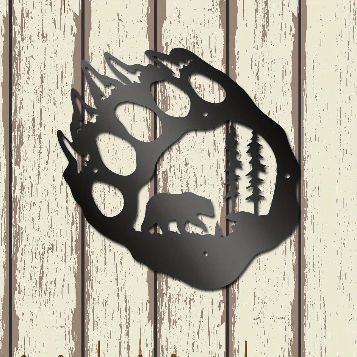 

1pc Bear- Metal Wall Art Decoration, Door Decoration, Home Decoration, Scene Decoration, Wall Hanging Decoration, Interior Decoration, Porch Signs, Wall Art Decoration