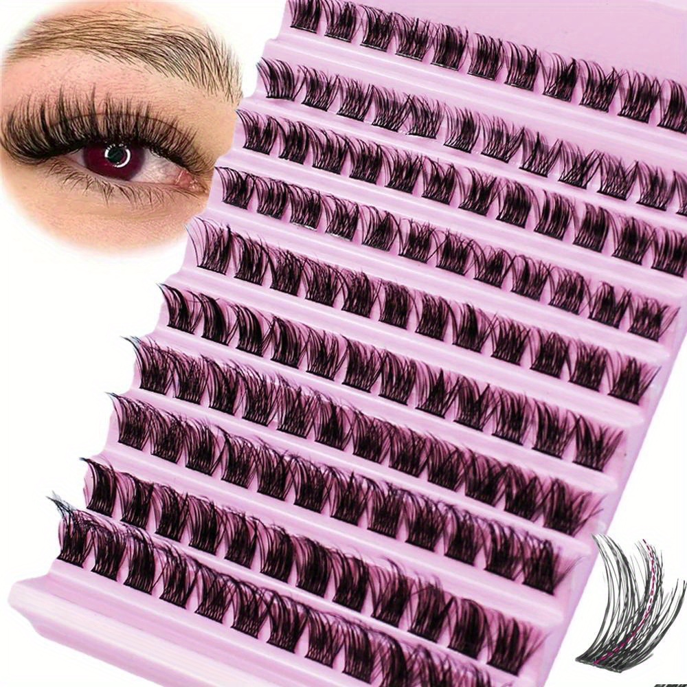 

120pcs Lash Clusters Eyelashes Extensions 8-16mm Individual Lashes Natural Look D Fluffy Lashes Diy At Home