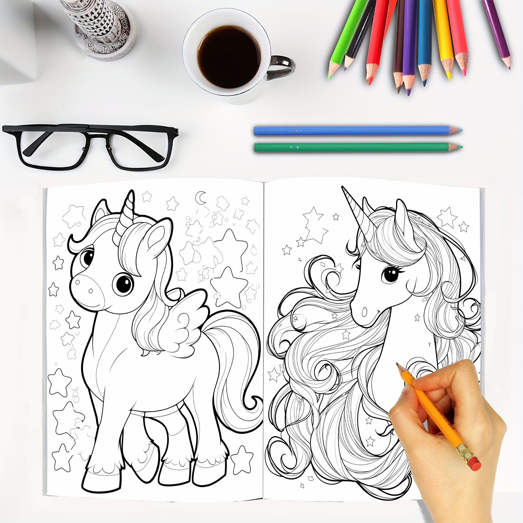 Libro Para Colorear De Unicornio Encantador 1 Pieza 40 Figuras