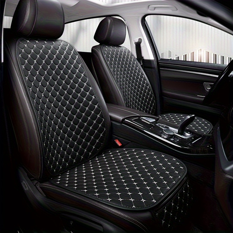 

1pc Comfortable Pu Leather 4 Seasons Car Front Seat Cushion Star Embroidery Front Single Seat With Back Anti-slip Universal Car Seat Cushion