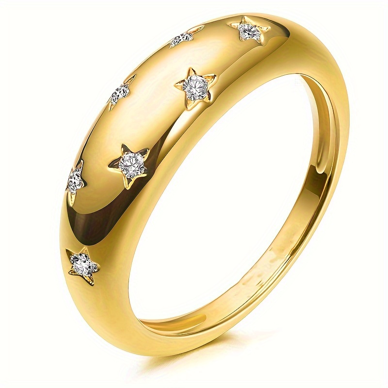 Y2k Cute Star Ring Silver Plated Smile Face In Middle Blue - Temu