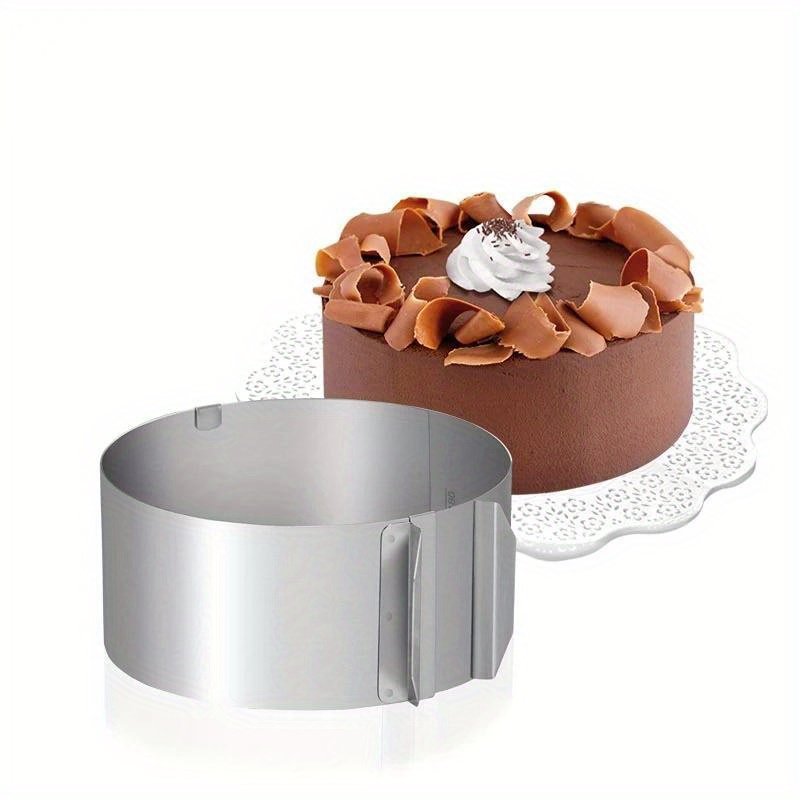 

1pc Adjustable Round Cake Ring Mold Retractable Mousse Cake Ring Stainless Steel Circle Baking Ring Cake Tools