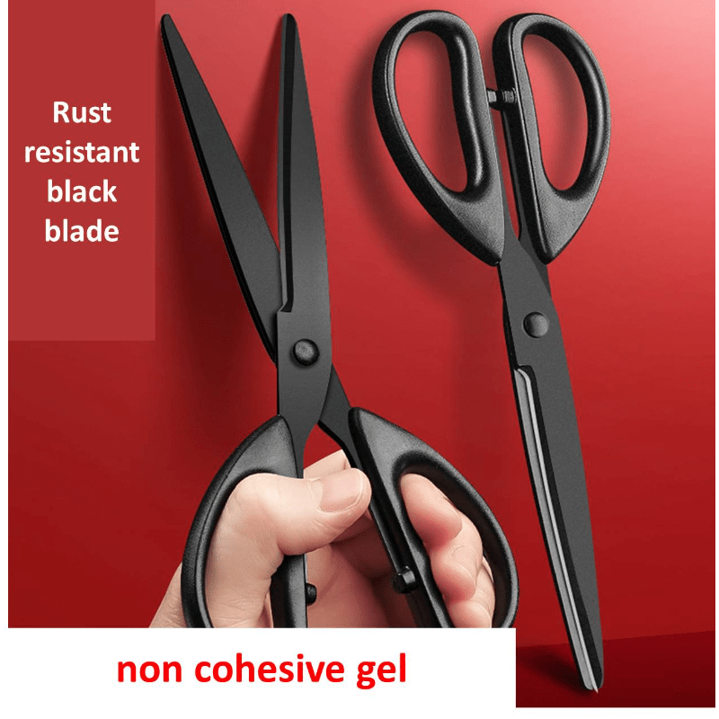 

1pc Black Blade Office Scissors Household Portable Scissors Non Adhesive Students' Hand Curtain Handmade Lace Paper Cuttings Paper Cutter