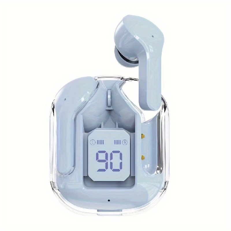 Mini cuffie intrauricolari wireless trasparenti TWS con display a batteria a LED_voghion.com