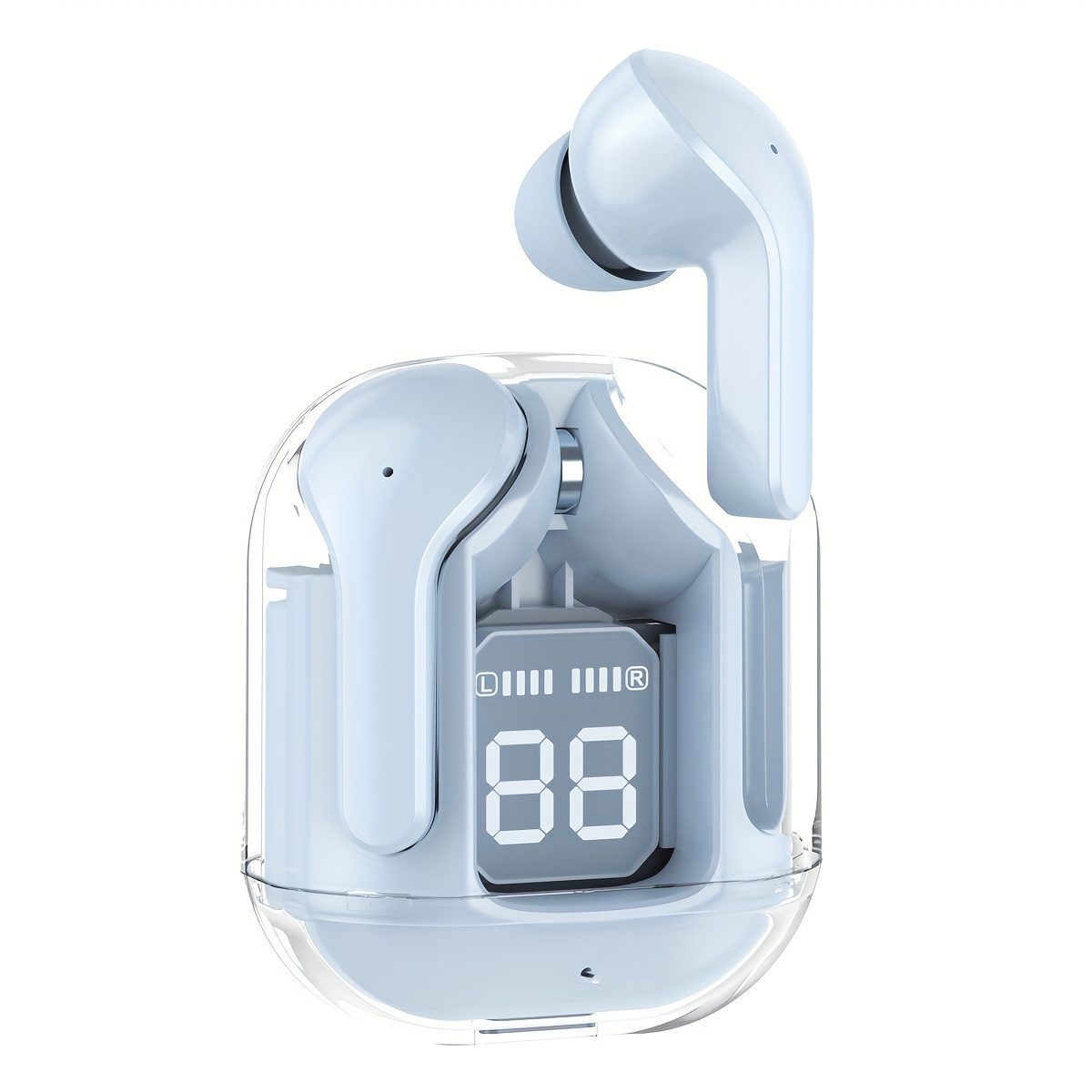 Mini cuffie intrauricolari wireless trasparenti TWS con display a batteria a LED_voghion.com
