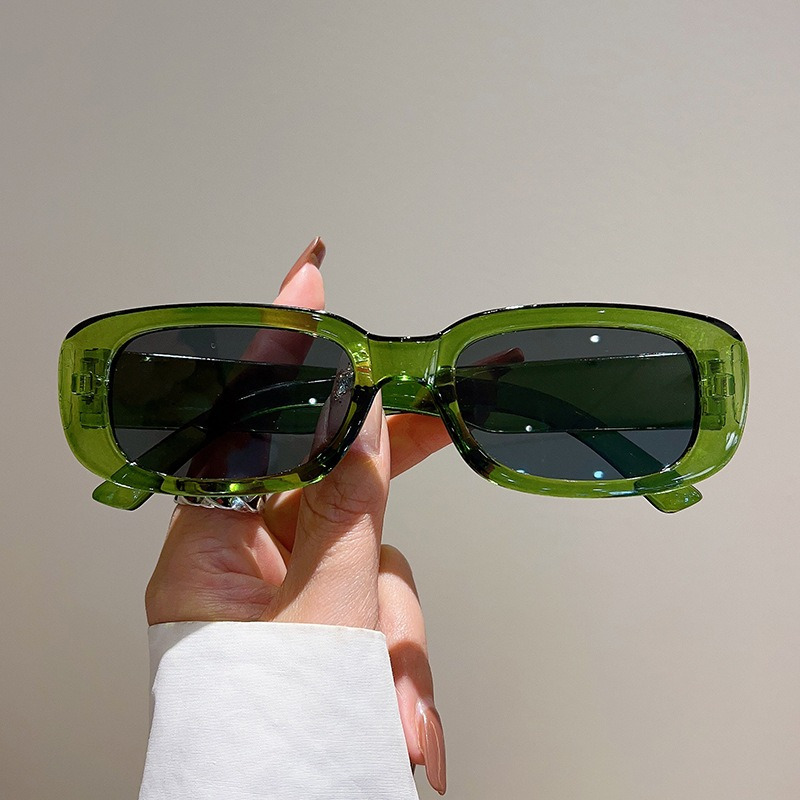 

Retro Rectangle Fashion Glasses For Women Men Vintage Jelly Color Fashion Anti Glare Sun Shades For Beach Travel