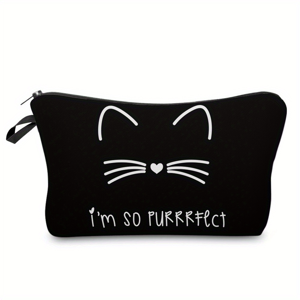 

Cute And Fashionable Makeup Bag With Cat Pattern, Waterproof Cosmetic Bag, Portable Storage Bag For Travel