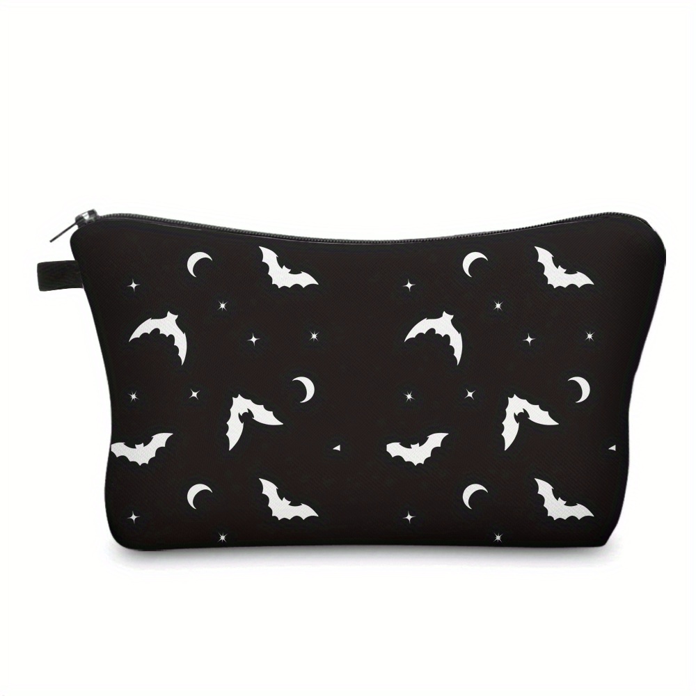 

Bat Pattern Small Makeup Bag, Waterproof Cosmetic Bag Cute Fashion Coin Purse, Portable Storage Bag Travel Toiletry Bag