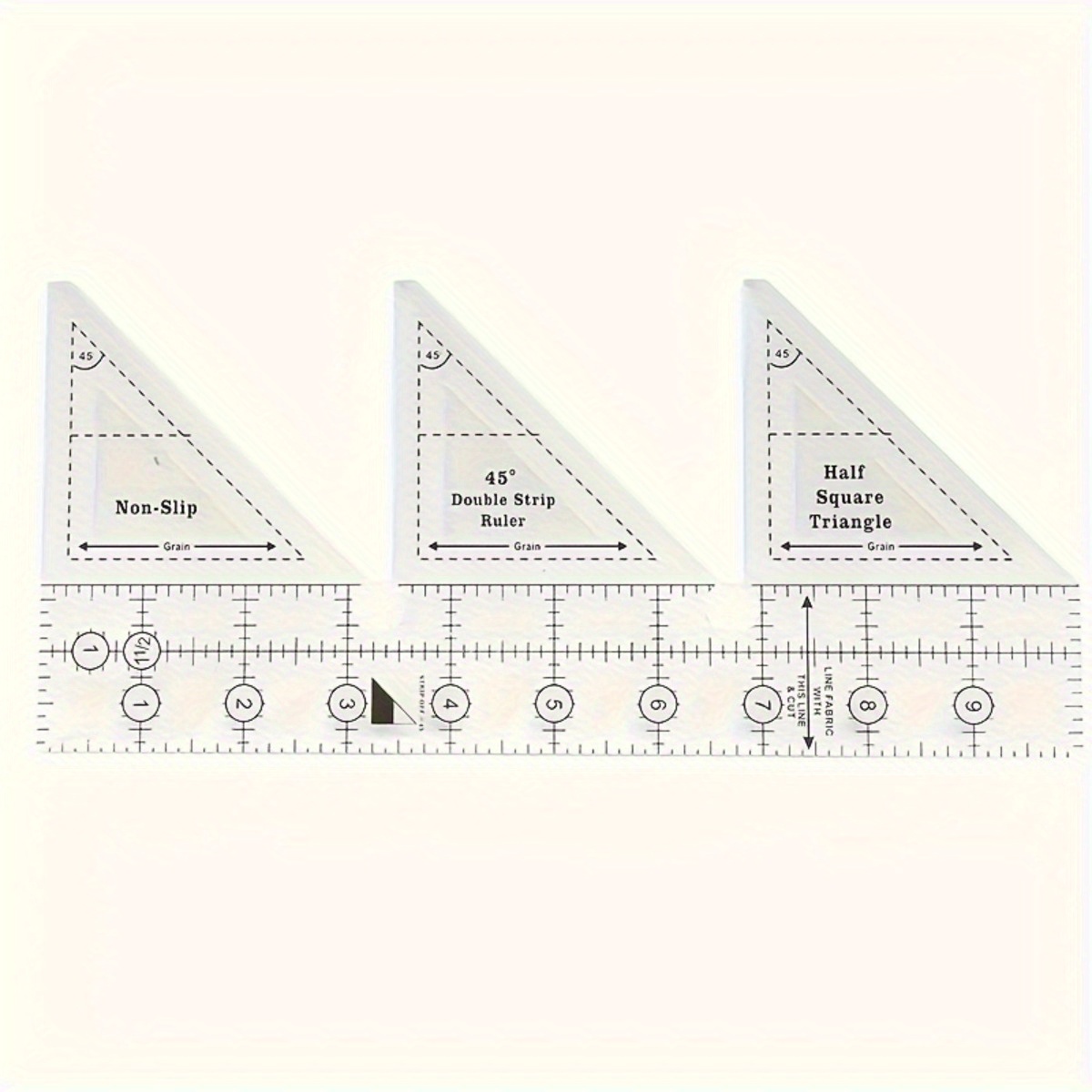 

1pc 45 ° Double Ruler New Model, Double Stitching Ruler, Creative Ruler Grid, Quilt Ruler, Anti Slip, Sewing Template Sewing Ruler (45 ° 25.4 Cm)