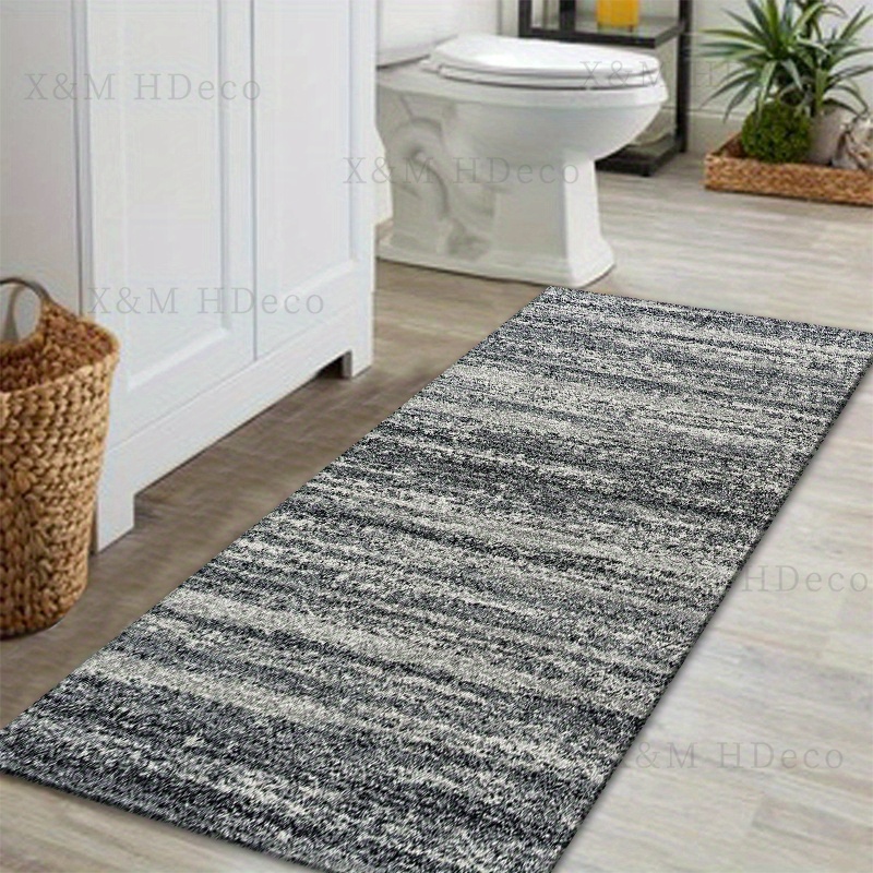 ultra soft gray runner rug non slip washable polyester with memory foam cushion for kitchen laundry room   multiple sizes   details 0