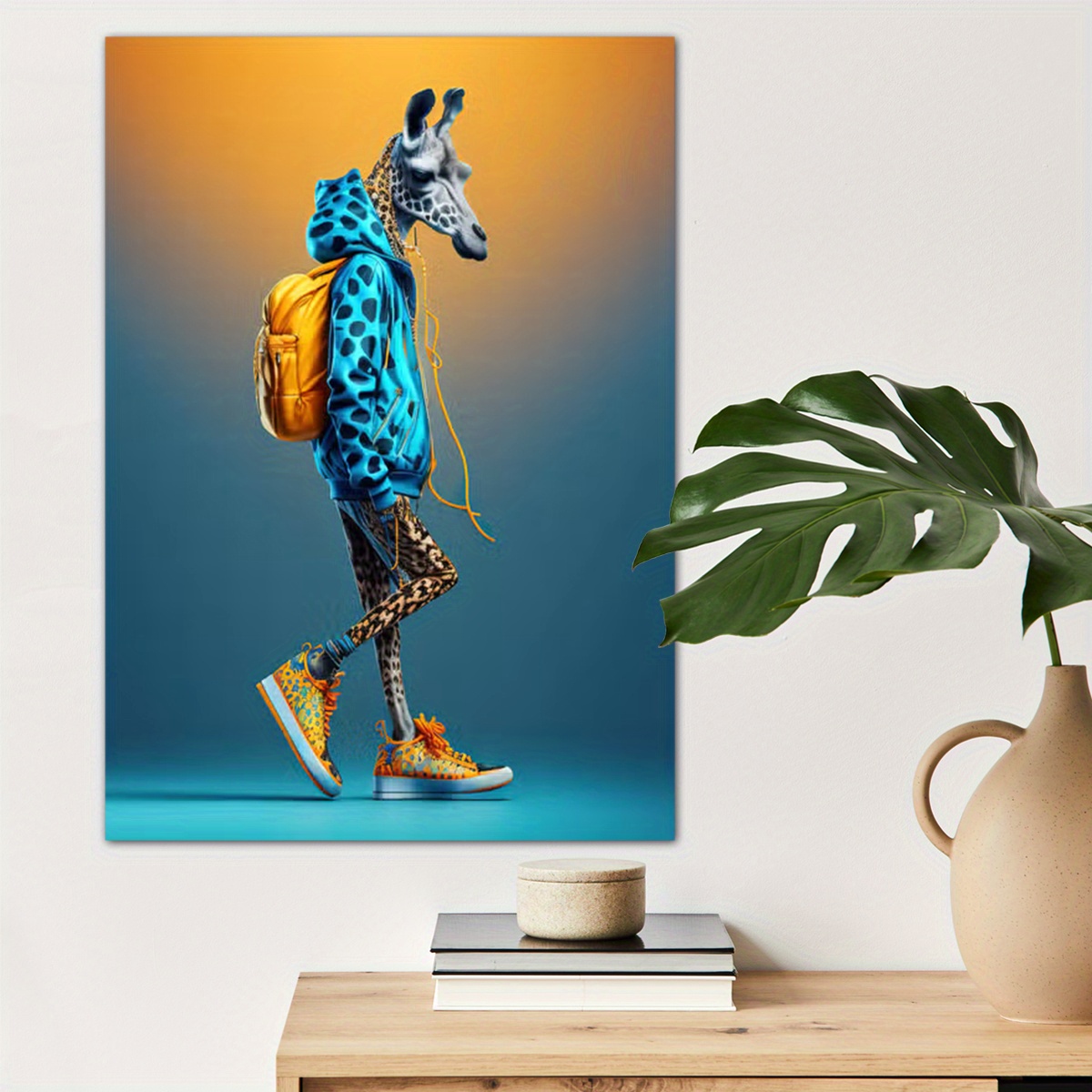 

1pc Funny Giraffe Dancer Canvas Wall Art For Home Decor, Animal Lovers Poster Wall Decor High Quality Canvas Prints For Living Room Bedroom Kitchen Office Cafe Decor, Perfect Gift And Decoration