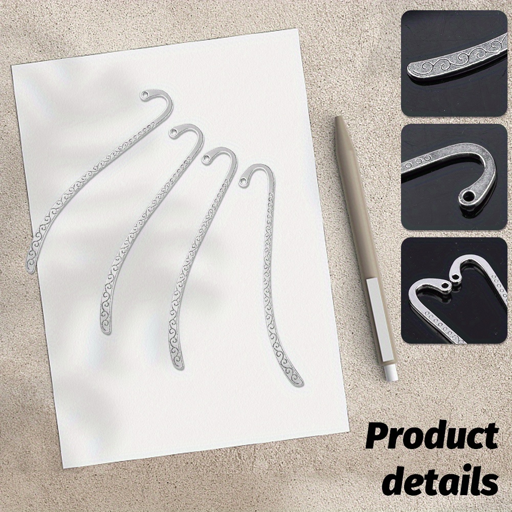 

20pcs Silvery Stationery Bookmarks Hook Diy Vintage Bookmarks For Office School