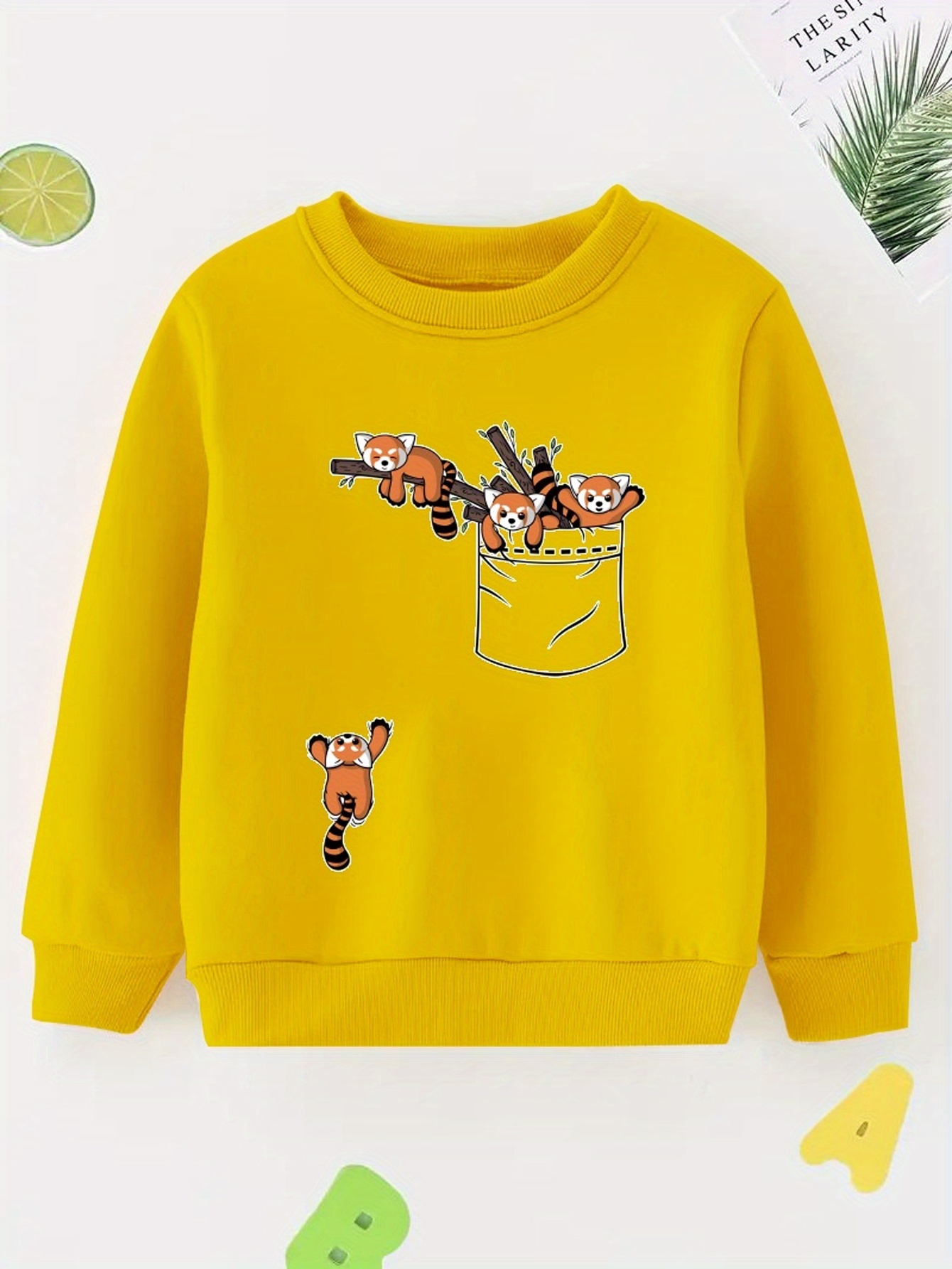 Boy's Red Pandas Graphic Print Sweatshirt Casual Breathable - Temu Ireland
