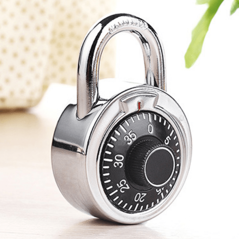 

1pc Rotary Dial Combination Padlock - Alloy, No Battery Needed For Suitcases, Luggage & Bicycles