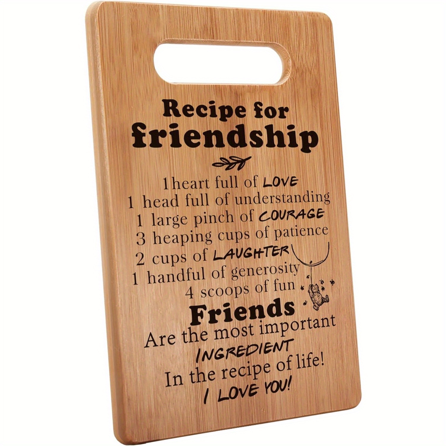 

1pc, Chopping Board, Bamboo Cutting Board, Butcher Block, Engraving Cutting Board, Friendship Gifts For Women Friends, Friend Gifts For Women Men, Friend Cutting Board Gift, Kitchen Stuff