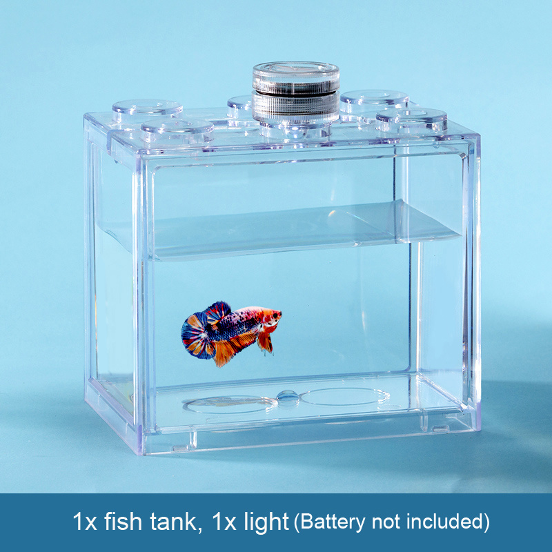 Mini Aquarium Betta Guppy Tropical Small Fish Tank Acrylic - Temu