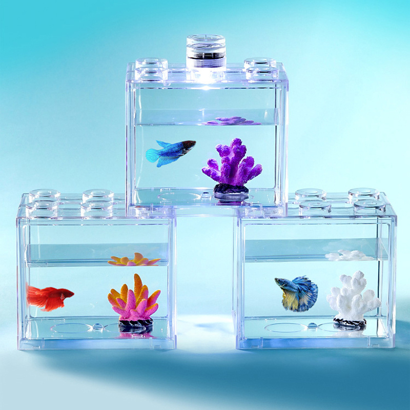 Smart Betta Fish Aquarium For Home Mini Acrylic Aquarium Ecological Gold  Super White 2201007 From Long10, $86.11