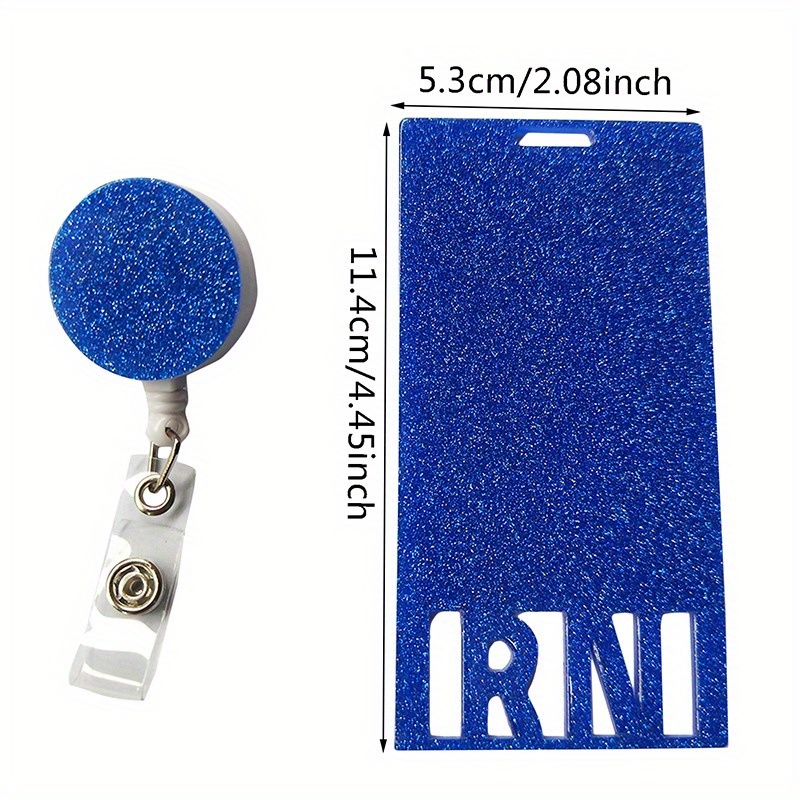 4 Pcs Registered Nurse RN Glitter Badge Buddy Vertical Badge Holder with  Retractable RN ID Badge Clip RN Badge RN Name Tags Gift for Nurse Coworkers  Nursing Students : : Office Products