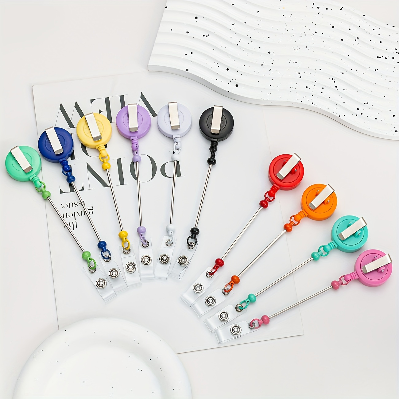  10 Pcs Retractable Nursing Badge Holder with Clip