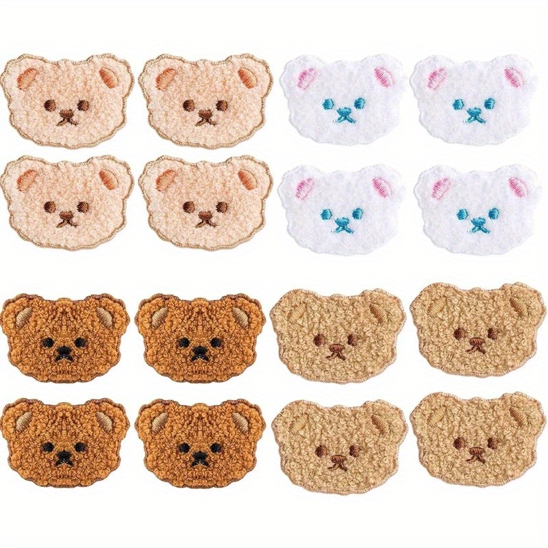 16pcs Cartoon Bear * Embroidered Cloth Patch, Can Be Sewn Or Ironed, DIY Decorative For Hat, Backpack, Clothes And More, Sewing Decorative Supplies