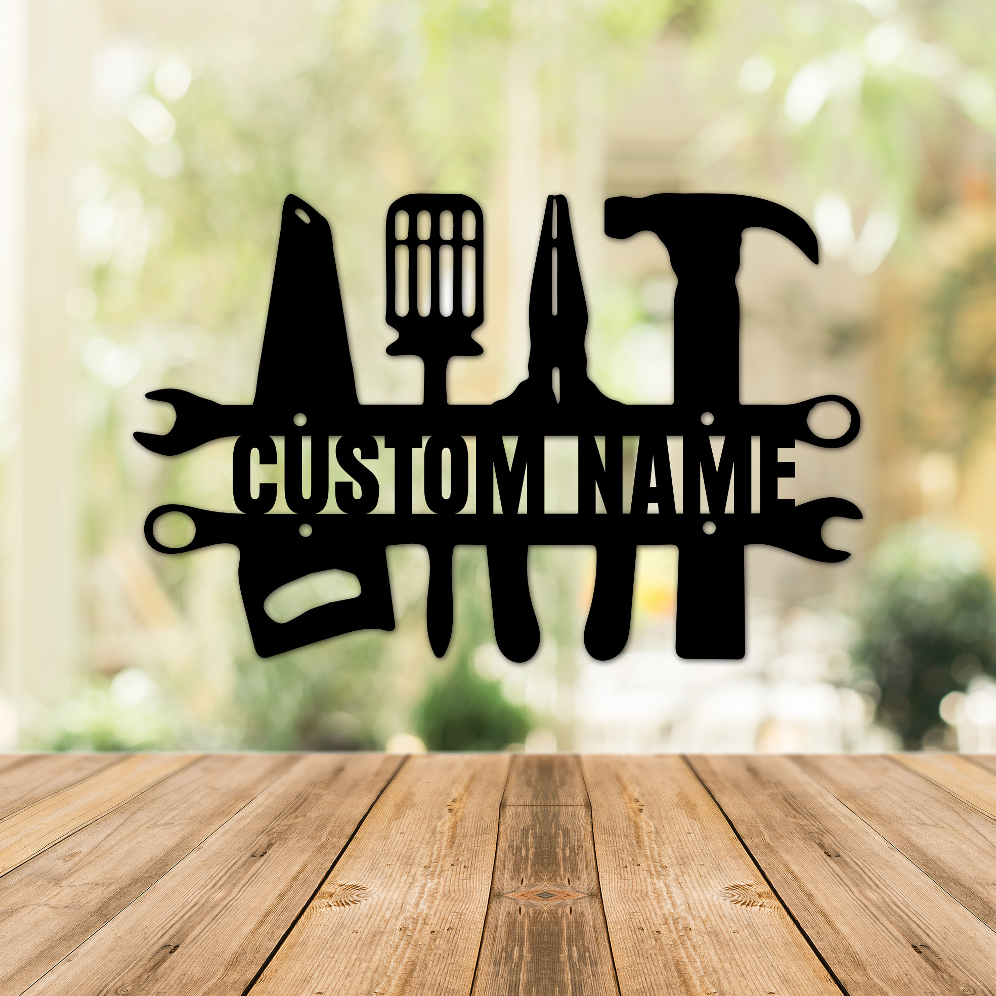 

1pc Customized Name Personalized Metal Wall Decoration Art Decoration Industrial Style Logo Gift Factory Workshop Tools Metal Background Decoration