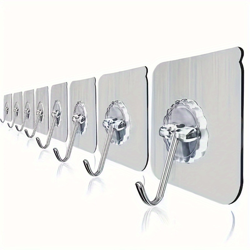 5/10 Pairs Double Sided Adhesive Wall Hooks Hanger Strong