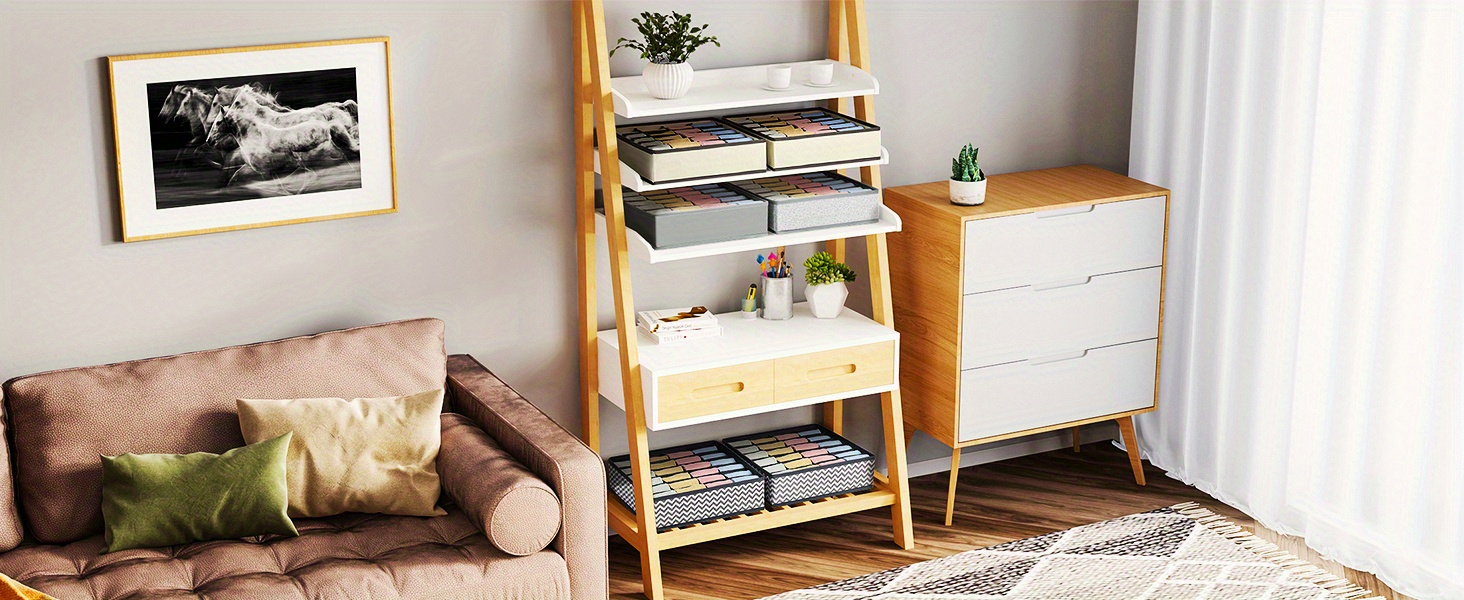 袜子抽屉整理器，24 单元收纳篮，衣柜整理器 4/3 包可折叠抽屉隔层收纳盒，适合袜子、内衣、领带、皮带 商品详情 1