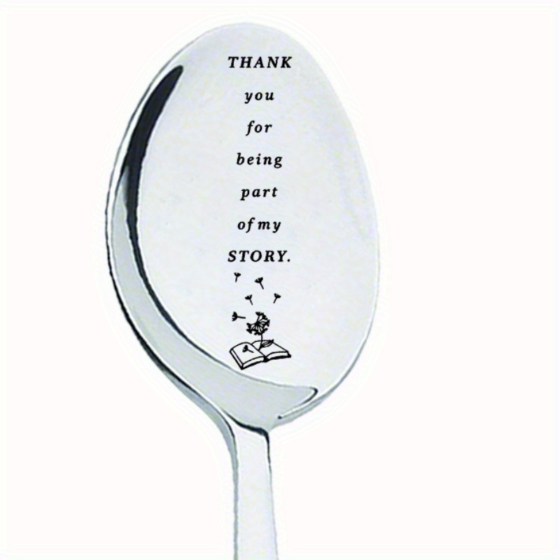 

Engraved Stainless Spoon - Ideal Gift For Teachers, Students & | "thank You For Part Of " Message With Graduation, Retirement & Birthday Celebration Design