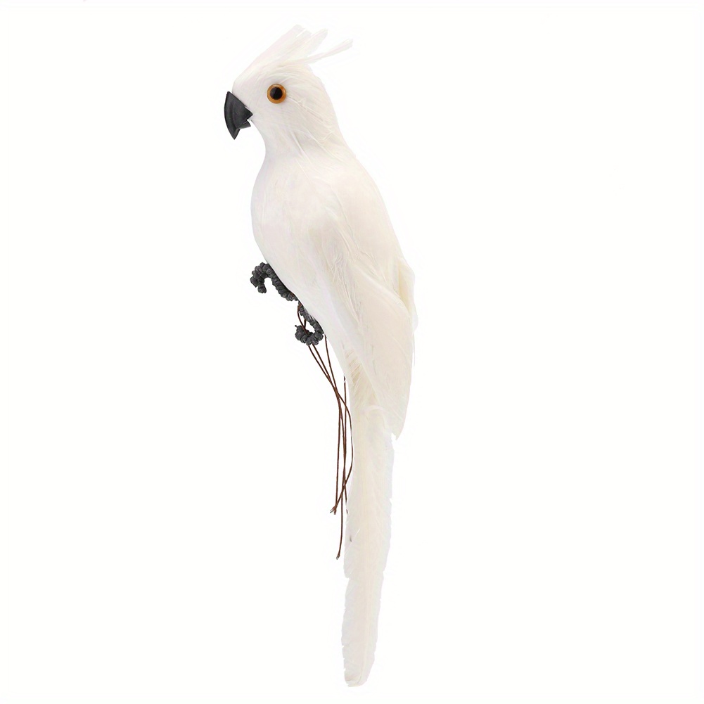 

1pc Artificial Simulation Foam Bird, Parrot Feather Garden Bird Prop Decor (white), Suitable For Outdoor Garden, Courtyard, Porch, Balcony Decoration