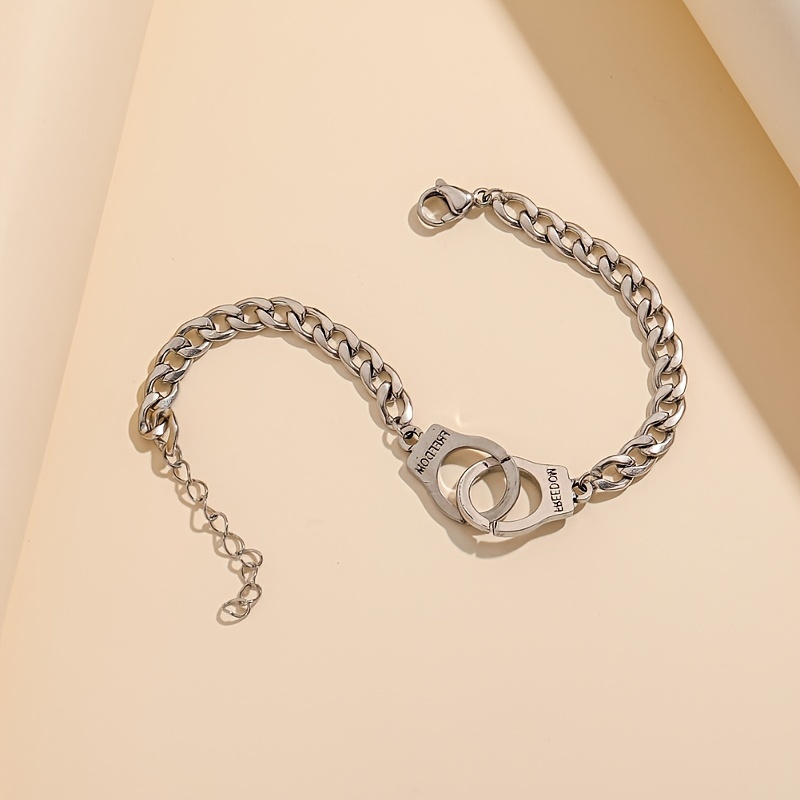 TEMU 1pc Pulsera de Cadena con Manillas de Moda, Lindo Brazalete, Joyería para Hombres y Mujeres, Joyería para Uso Diario