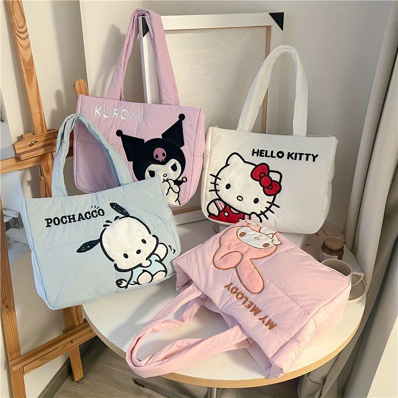 

1 Pc Kawaii Hello Kitty, Kuromi Etc Pattern Shoulder Bag, Sweet Style Cute Handbag For Women