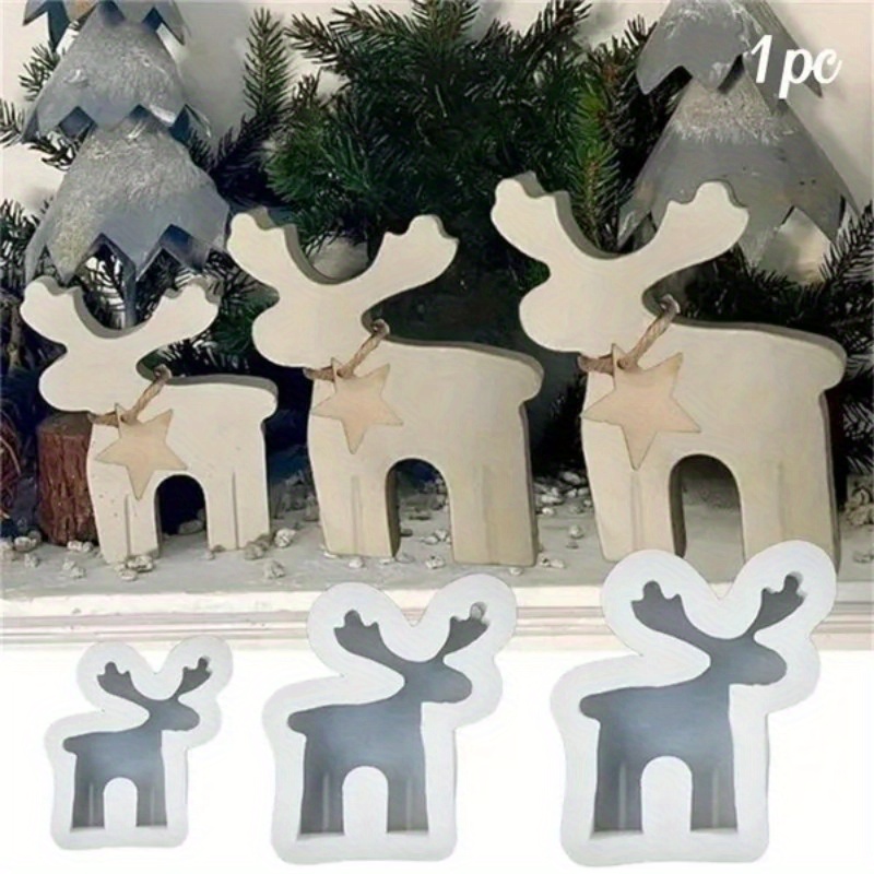 

1pc 3d Elk Silicone Mold Diy Candle Mould Handmade Resin Craft For Christmas Decoration Ornament Eid Al-adha Mubarak