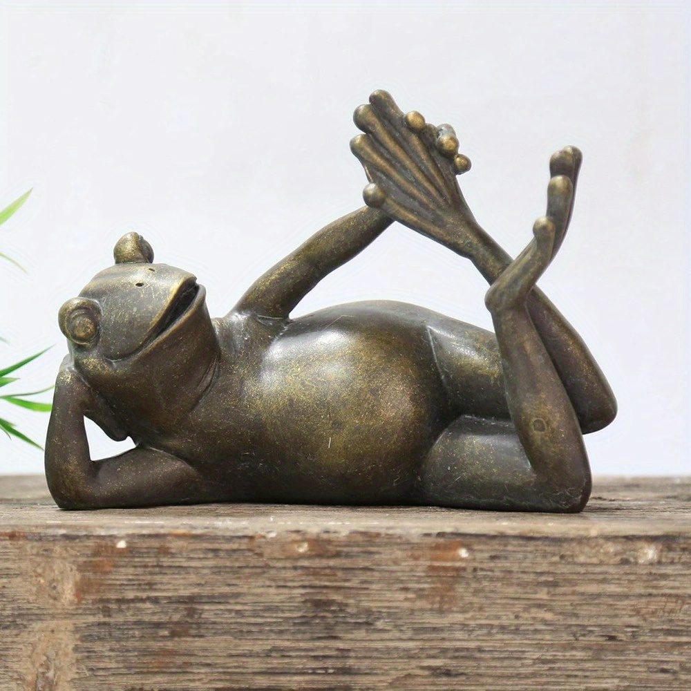 1pc Rustic Yoga Frog Resin Statue, Meditating Frog Sculpture For Garden  Yard Lawn Patio Outdoor Decor
