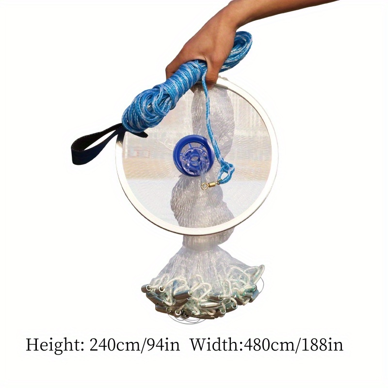FLAMEEN 240cm Fishing Casting Net High Strength Hand Cast Net With Flying  Disc Fishing Tools,Casting Net With Flying Disc,240cm Casting Net Hand Cast  