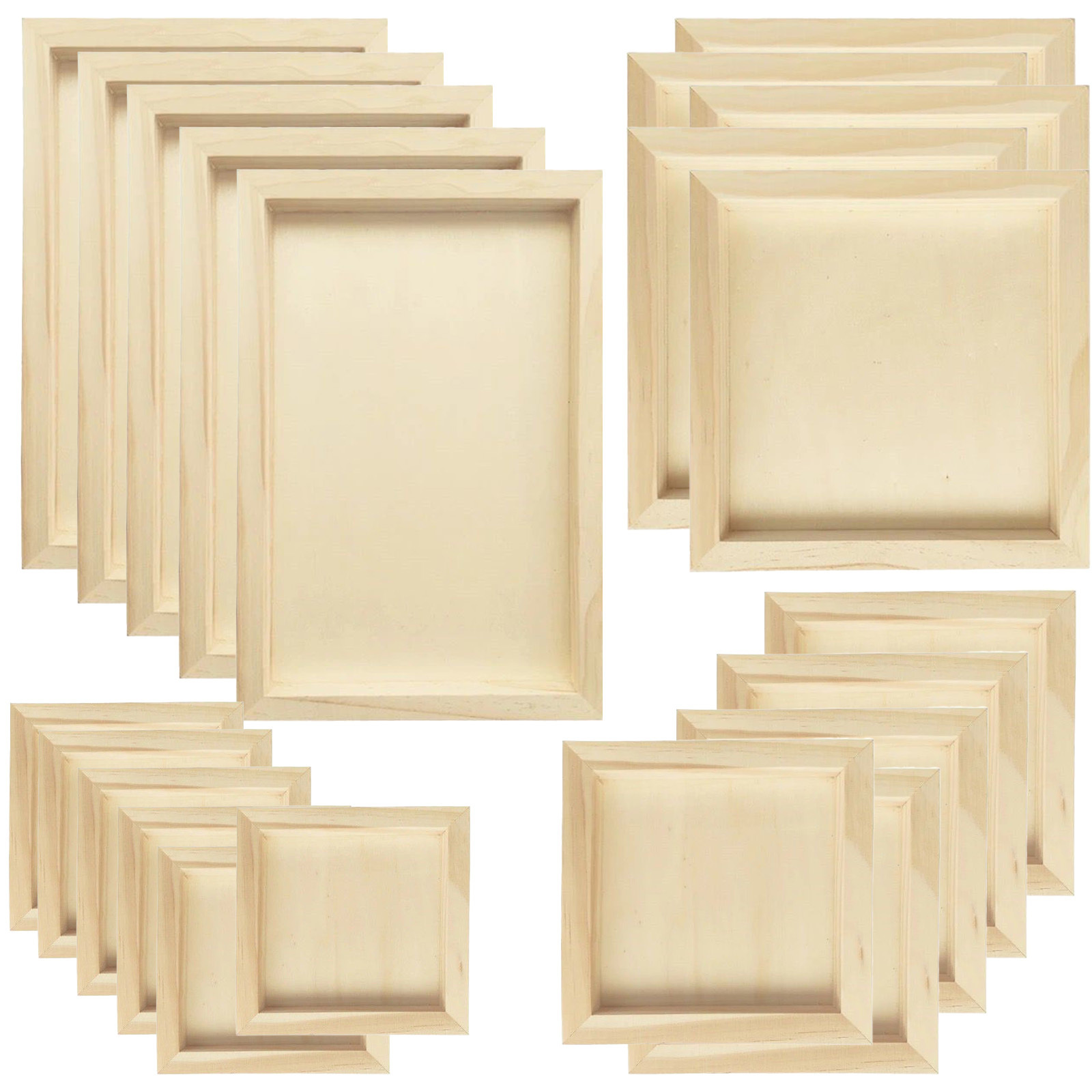 

10pcs Wood Panel Boards, 5x5in/6x6in/8x8in/12x9in Unfinished Wood Canvas Wooden For Crafts, Painting Canvas, Diy Art Projects, Pouring, Arts Use With Oils, Acrylics