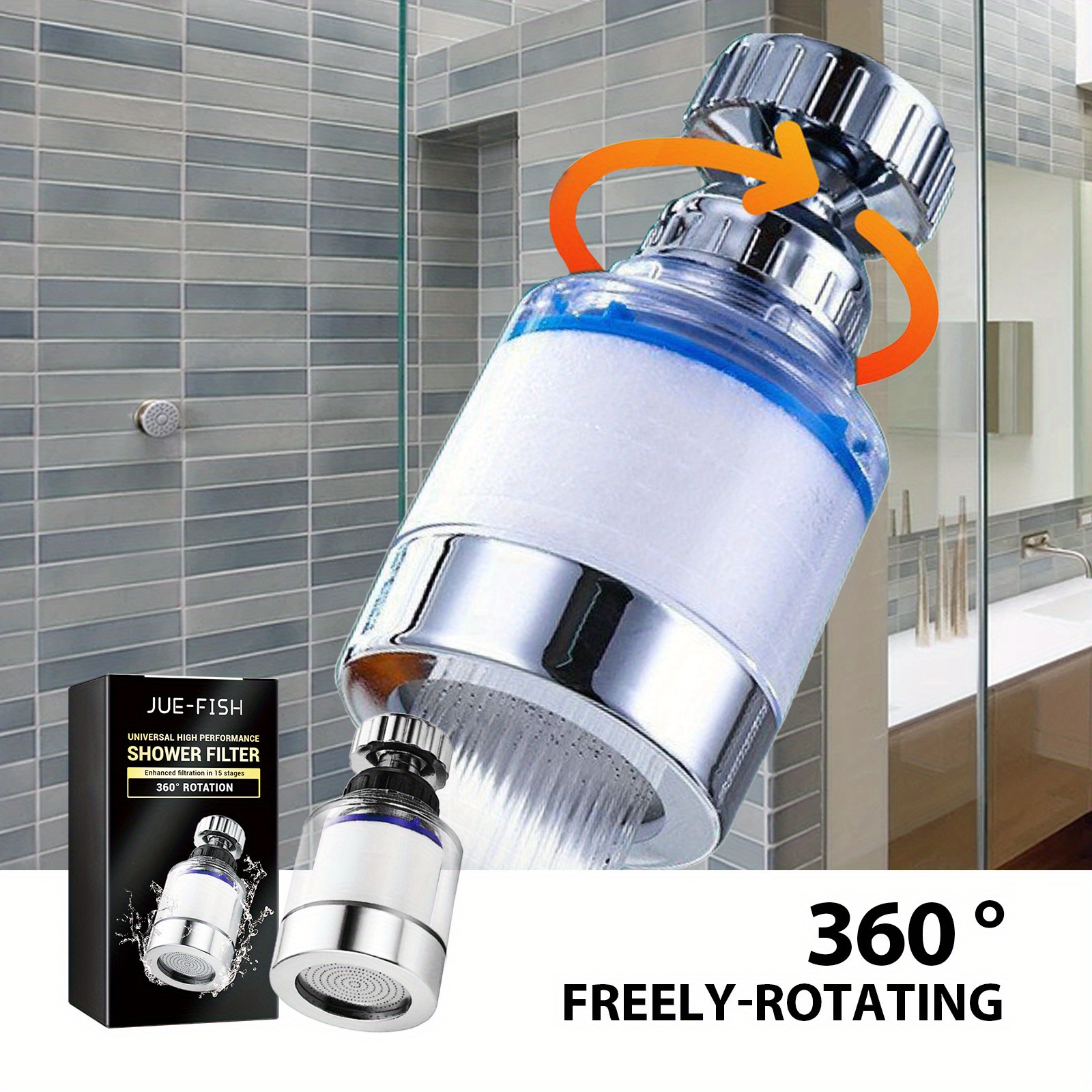 

Faucet Filter 360° Rotating Head Filter Shower Water Kitchen Restaurant Water Purifier