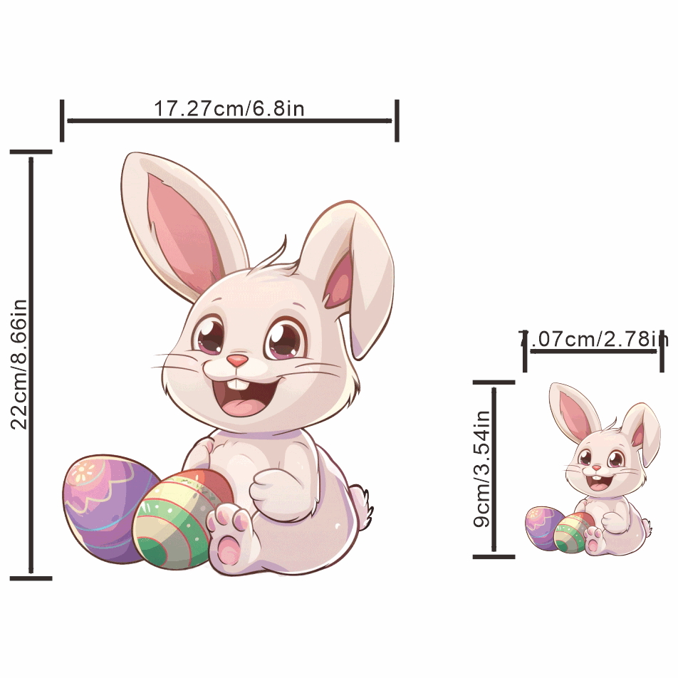 이스터 행복한 토끼와 달걀 열전사 스티커 옷에 다리미로 붙이는 diy 소품 및 장식 이스터 장식 티셔츠 제작 - Temu  Republic of Korea, image size:952x952
