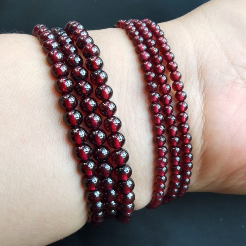 Burgundy Garnet Double Circle Bracelet Suitable Men Women - Temu